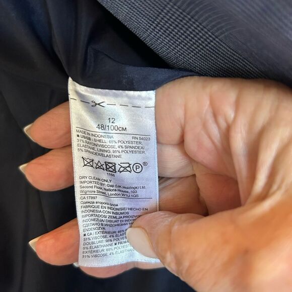 Banana Republic Blue Glen Plaid One Button Blazer 12 - Picture 4 of 9